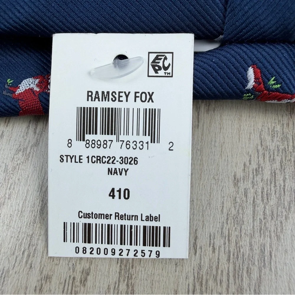 789 Club Room Men's Tie Ramsey Fox 410 Navy Blue $55 Polyester